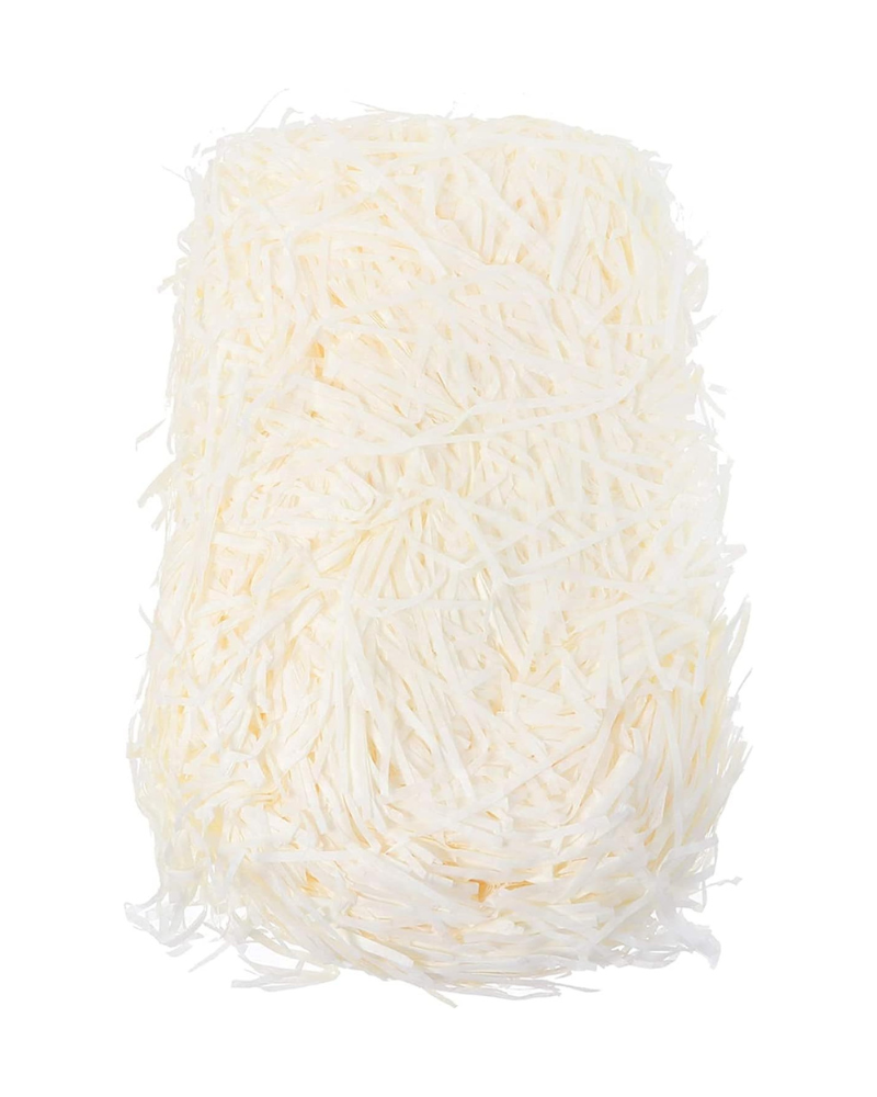 100 gram Raffia Paper Shreds Strands Eco-friendly Shredded Crinkle Confetti Crinkle Cut Paper Filling Shredded Paper for Hamper Gift Box Filling (Off-White)