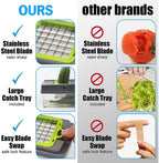 14-in-1 Multi-Function Vegetable Chopper & Slicer with Container – Mandoline Cutter for Kitchen Use