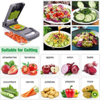 14-in-1 Multi-Function Vegetable Chopper & Slicer with Container – Mandoline Cutter for Kitchen Use