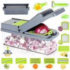 14-in-1 Multi-Function Vegetable Chopper & Slicer with Container – Mandoline Cutter for Kitchen Use