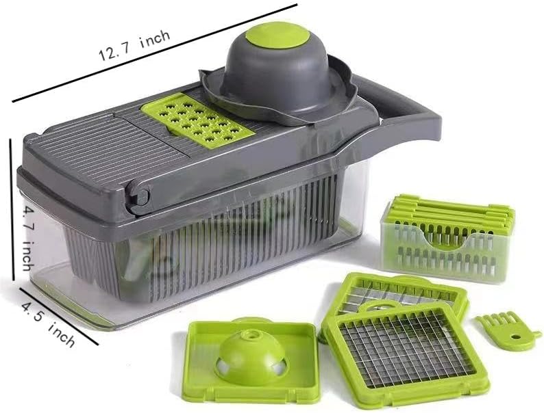 14-in-1 Multi-Function Vegetable Chopper & Slicer with Container – Mandoline Cutter for Kitchen Use