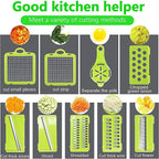 14-in-1 Multi-Function Vegetable Chopper & Slicer with Container – Mandoline Cutter for Kitchen Use