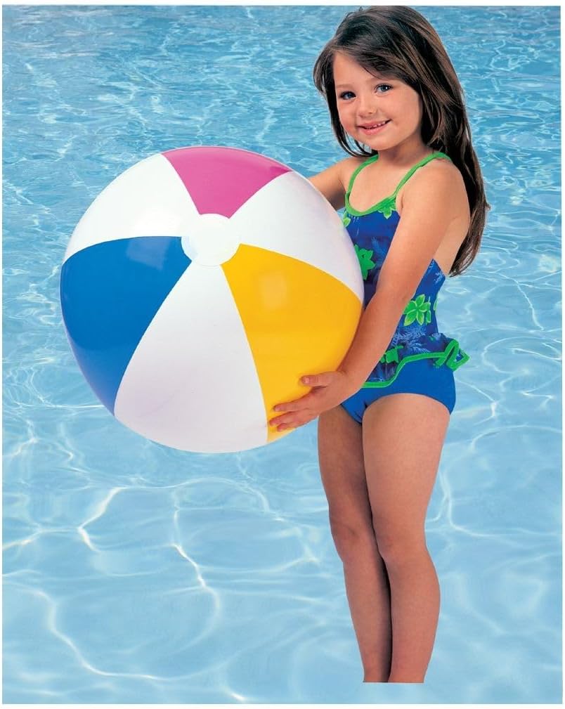 24-Inch Glossy Beach Ball – Multi-Color Fun for Pool, Beach, and Group Games