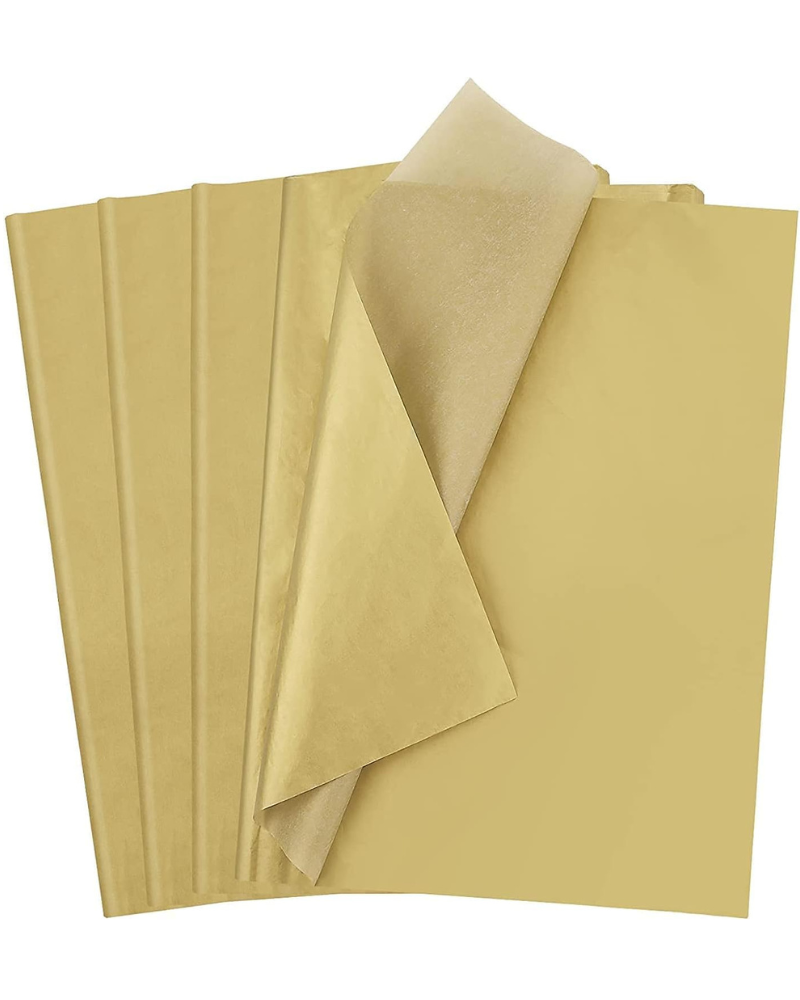 25 Sheets Tissue Paper Gift Wrapping DIY Tissues 50*70cm…17 Grams,Acid Free for A Variety Of Craft, Art and Paper Projects,T-Shirt Wrap (Metallic Golden)