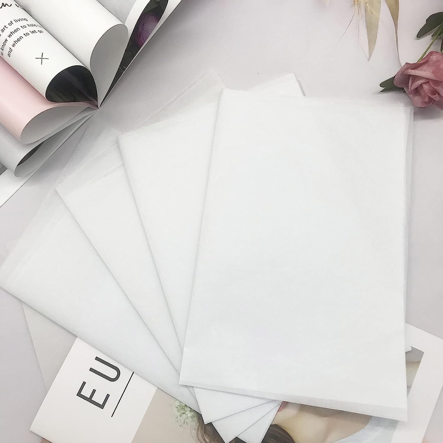 25 Sheets White Tissue Paper Gift Wrapping DIY Tissues 50 * 75cm…17 Grams,Acid Free for A Variety Of Craft, Art and Paper Projects,T-Shirt Wrap