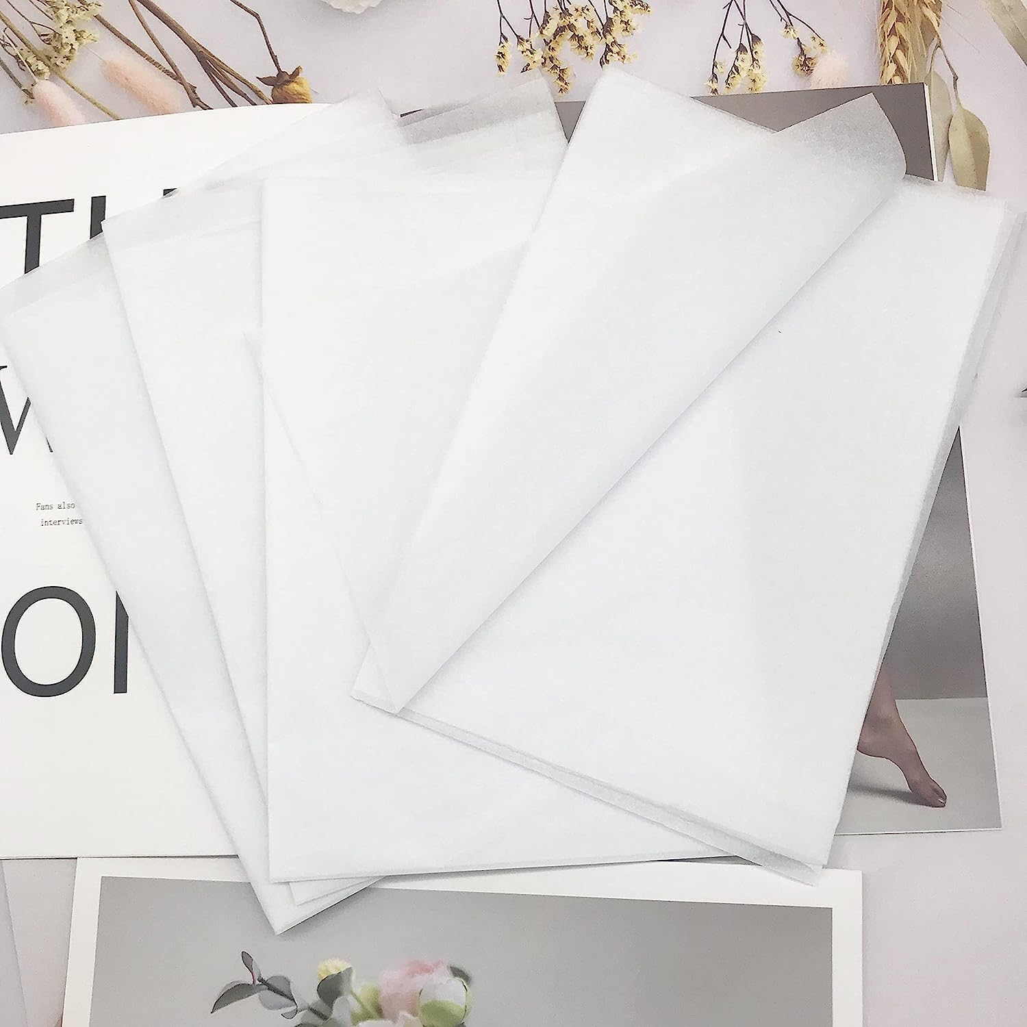 25 Sheets White Tissue Paper Gift Wrapping DIY Tissues 50 * 75cm…17 Grams,Acid Free for A Variety Of Craft, Art and Paper Projects,T-Shirt Wrap