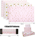 4 Gift Wrapping Paper Roll Set Pack,Gift Kraft Wrap Paper Birthday Party Graduation Eid Boys Girls kids baby Men Women 43 cm X 300cm Per Sheet