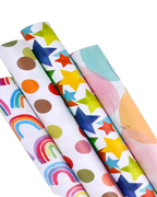 4 Pack Gift Wrapping Paper Roll Set Included Gift Kraft Wrap Paper For Birthday Party Graduation Eid Boys Girls kids baby Men Women 43 cm X 300cm Per Sheet