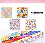 4 Pack Gift Wrapping Paper Roll Set Included Gift Kraft Wrap Paper For Birthday Party Graduation Eid Boys Girls kids baby Men Women 43 cm X 300cm Per Sheet