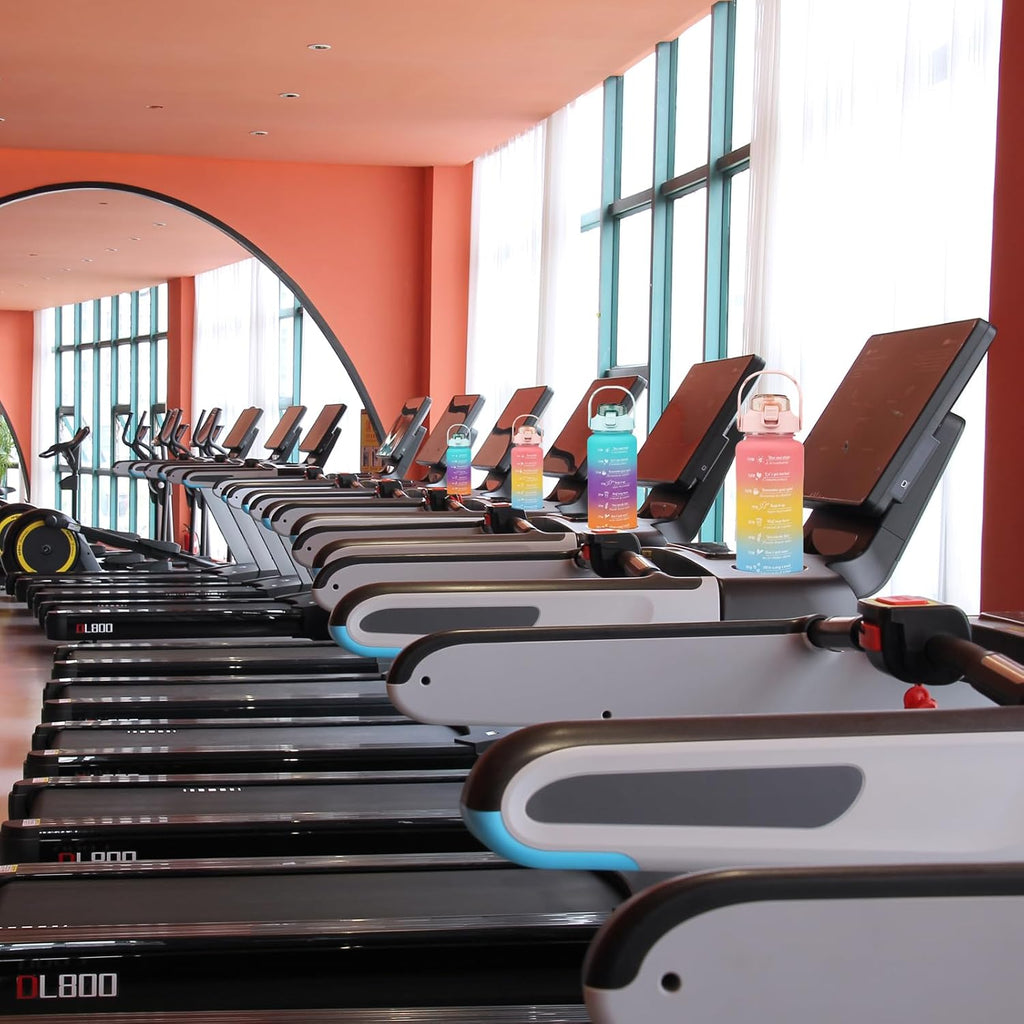 64oz & 26oz Water Bottles with Straw, 3-Pack BPA-Free Leakproof Set – Blue