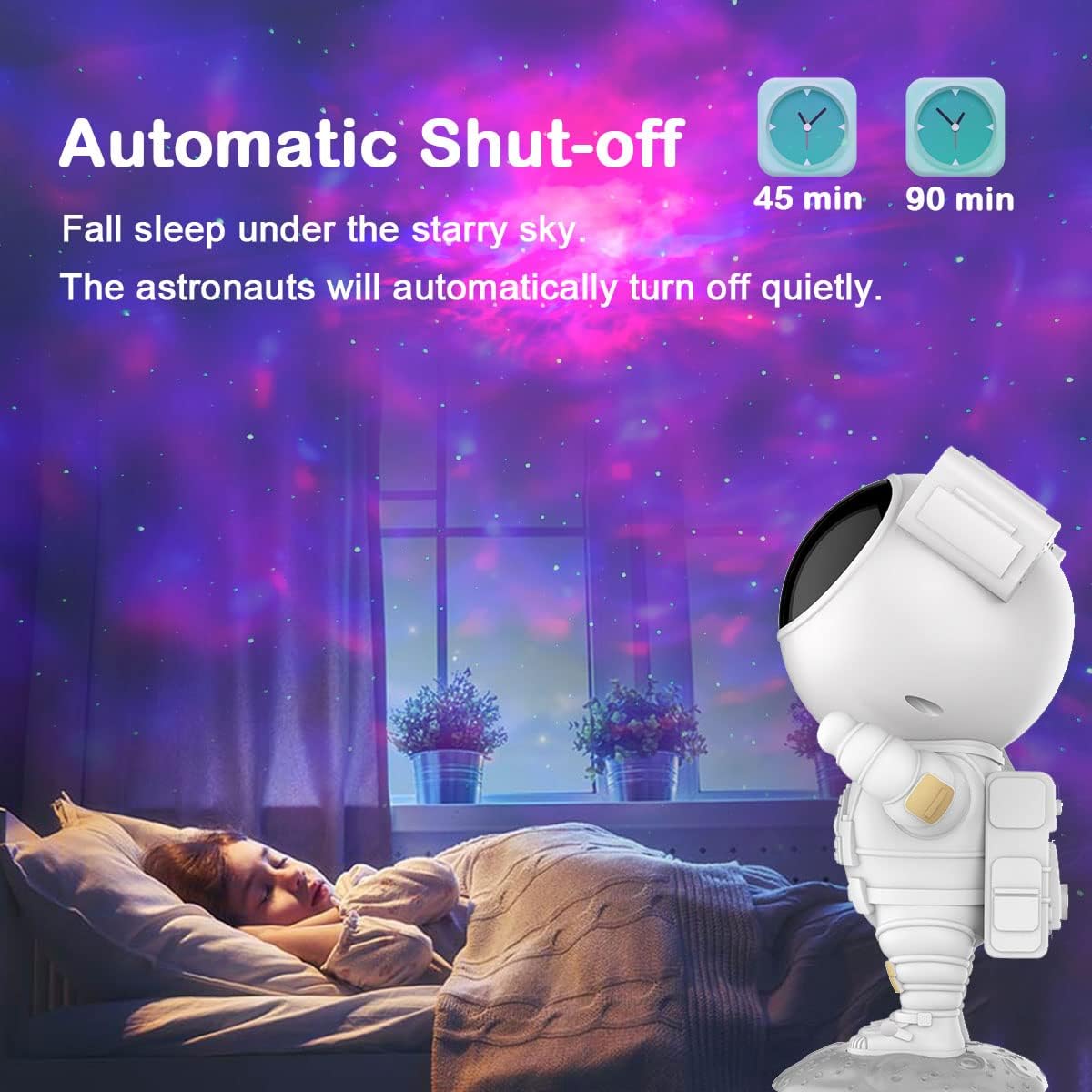 Astronaut Galaxy Light Projector – Space Buddy Star Ceiling Night Light with Remote Control & Timer