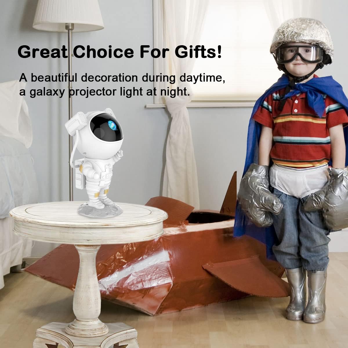 Astronaut Galaxy Light Projector – Space Buddy Star Ceiling Night Light with Remote Control & Timer