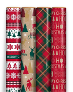 7M Simple Kraft Christmas Gift Wrapping Paper Roll – Eco-Friendly Festive Holiday Wrap for Seasonal Presents, Christmas Parties, Holiday Celebrations, Assorted 1 Piece