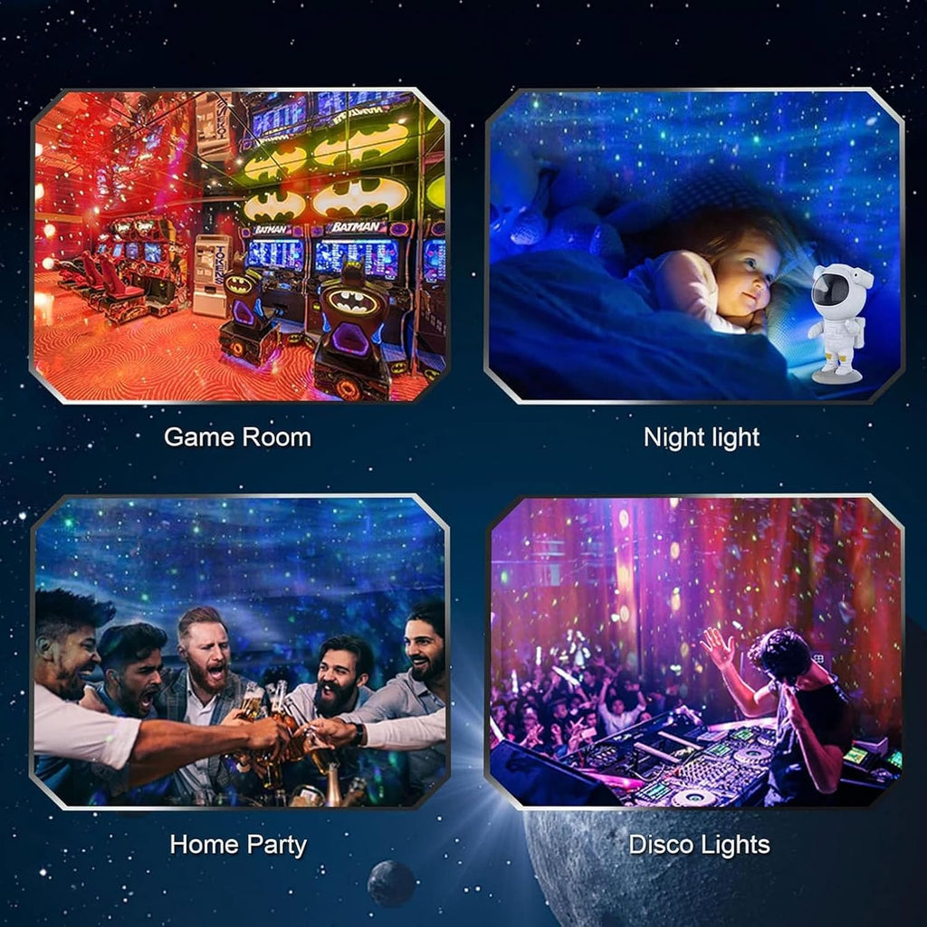 Astronaut Galaxy Light Projector – Space Buddy Star Ceiling Night Light with Remote Control & Timer