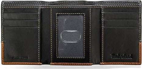 Men's Leather Trifold Wallet with Id Window Tri-Fold