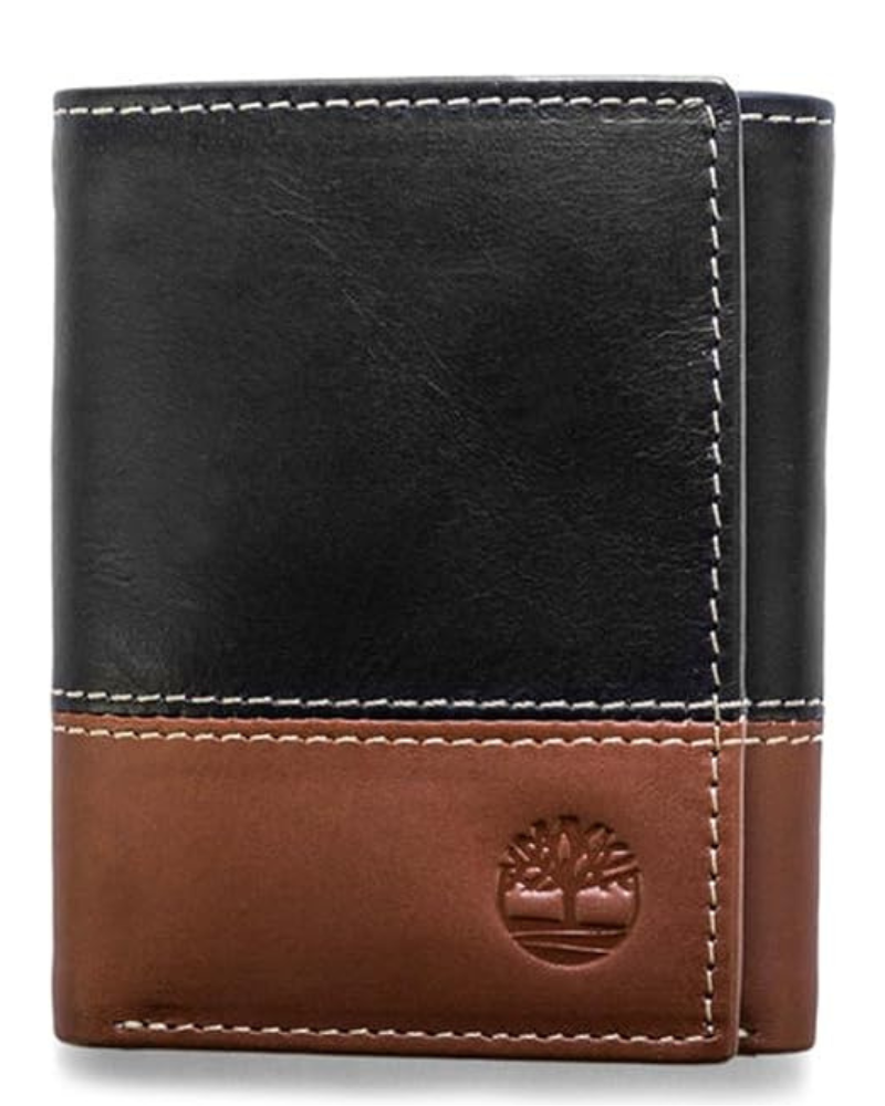 Men's Leather Trifold Wallet with Id Window Tri-Fold