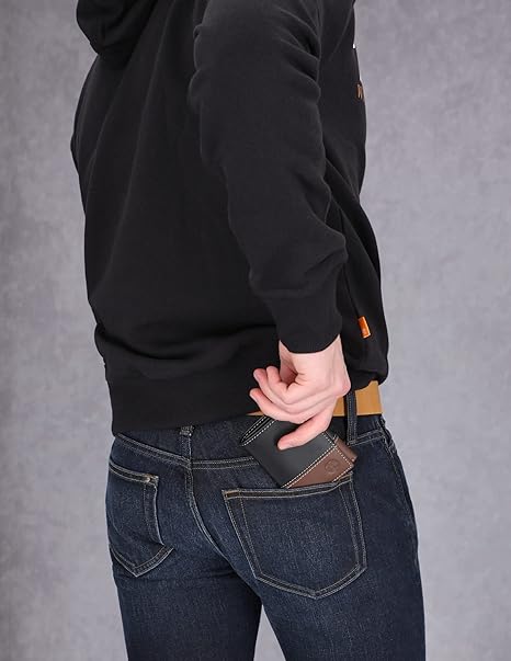 Men's Leather Trifold Wallet with Id Window Tri-Fold