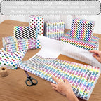 Birthday Wrapping Paper Rolls, 3 rolls 43CM x 3M Per Roll, Gift Wrapping Paper Colorful Birthday Design for Party, Holiday, Baby Shower, Thick Gift Wrap Paper