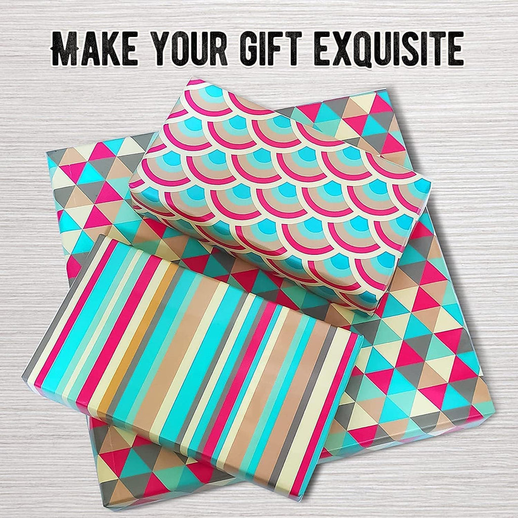 Birthday Wrapping Paper, Happy Birthday Wrapping Paper Recycled Gift Wrapping Paper, Gift Wrap Set for Birthday, Bridal Baby Shower, Weddings, Graduations, Women, Men, Boy, Girl, All Occasion