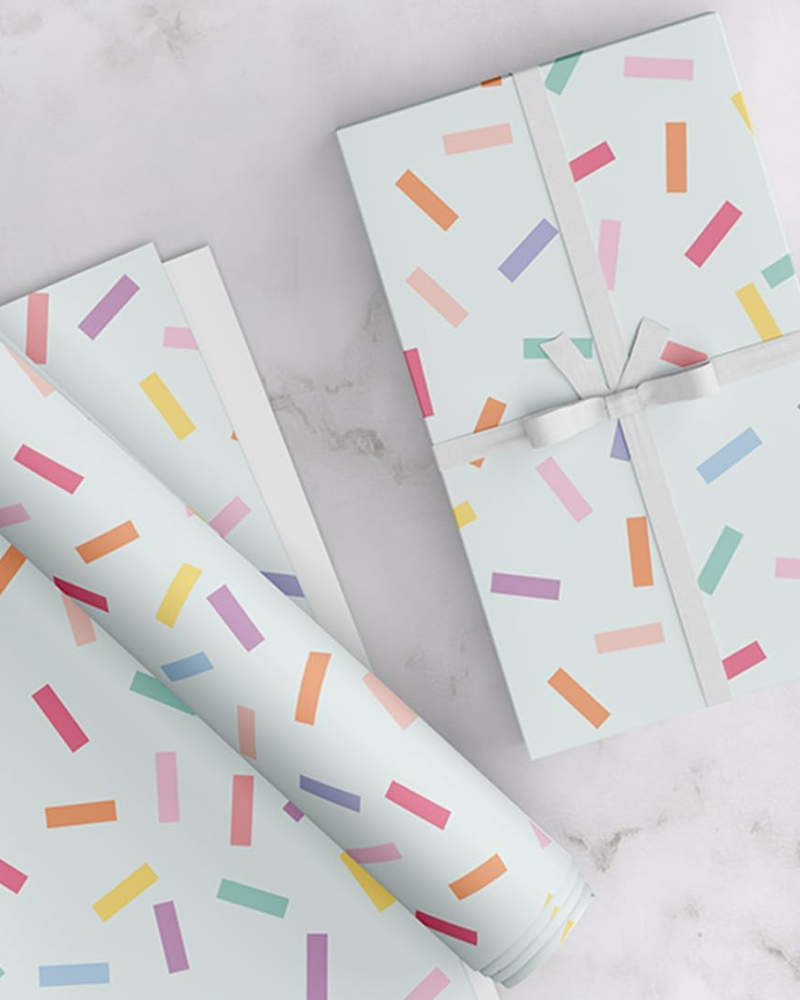 Confetti Gift Wrapping Paper Pack – Classic Colorful Celebration Wrapping Paper