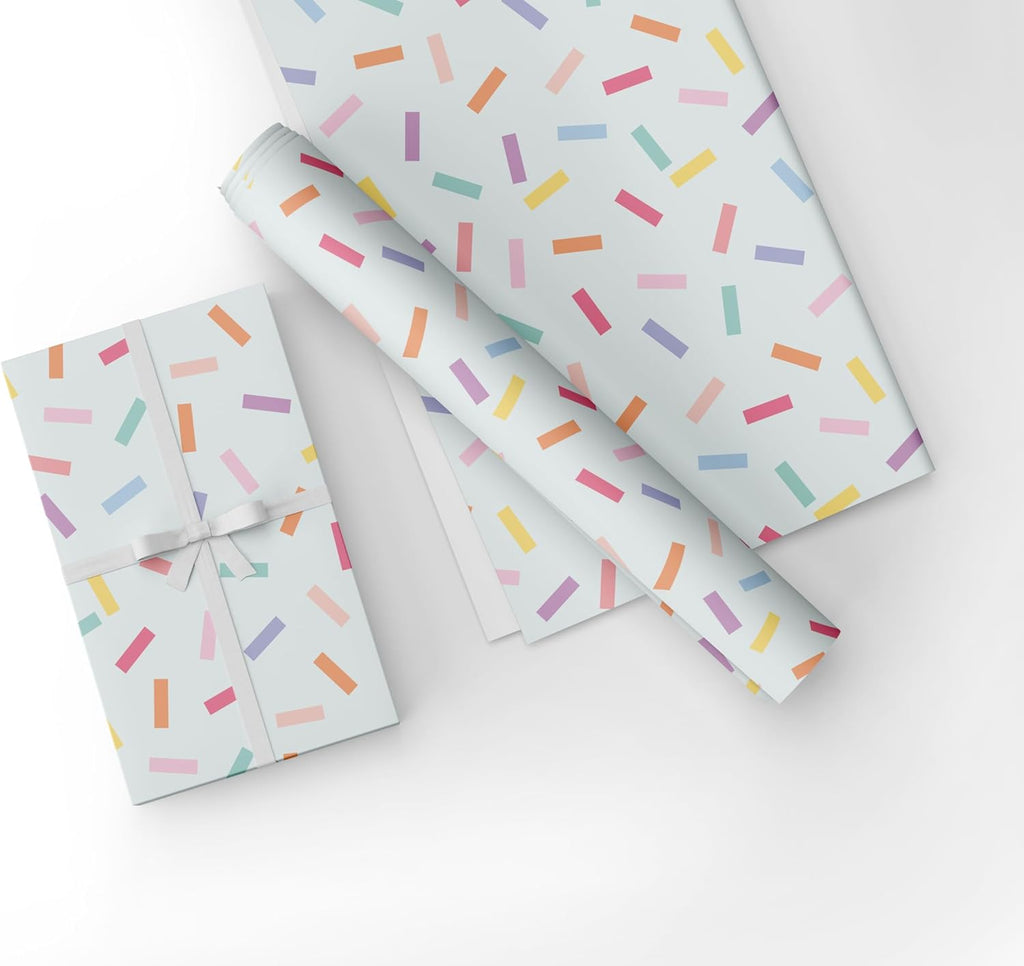 Confetti Gift Wrapping Paper Pack – Classic Colorful Celebration Wrapping Paper