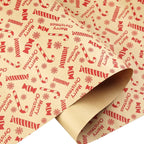 Eco-Friendly Christmas Gift Wrapping Paper Roll – 43cm x 10m Kraft Paper with Red Holiday Prints – Recyclable & Versatile for Gift Wrap, Crafts & DIY