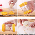 Egg Peeler Hand-Cracked Egg Sheller – 3-in-1 Hard Boiled Egg Peeling Tool & Egg Shell Separator, Manual Egg Shell Opener for Quick and Easy Egg Prep – Fast, Effortless Kitchen Gadget for Peeling and Separating Eggs