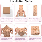 Gift Wrapping Paper, Birthday Wrapping Paper Set with Tape, Large Wrapping Paper Roll for Girl & Boy Christmas Weddings Festive Parties Coated Paper Pink Pattern（43cm x 300cm, 4rolls)