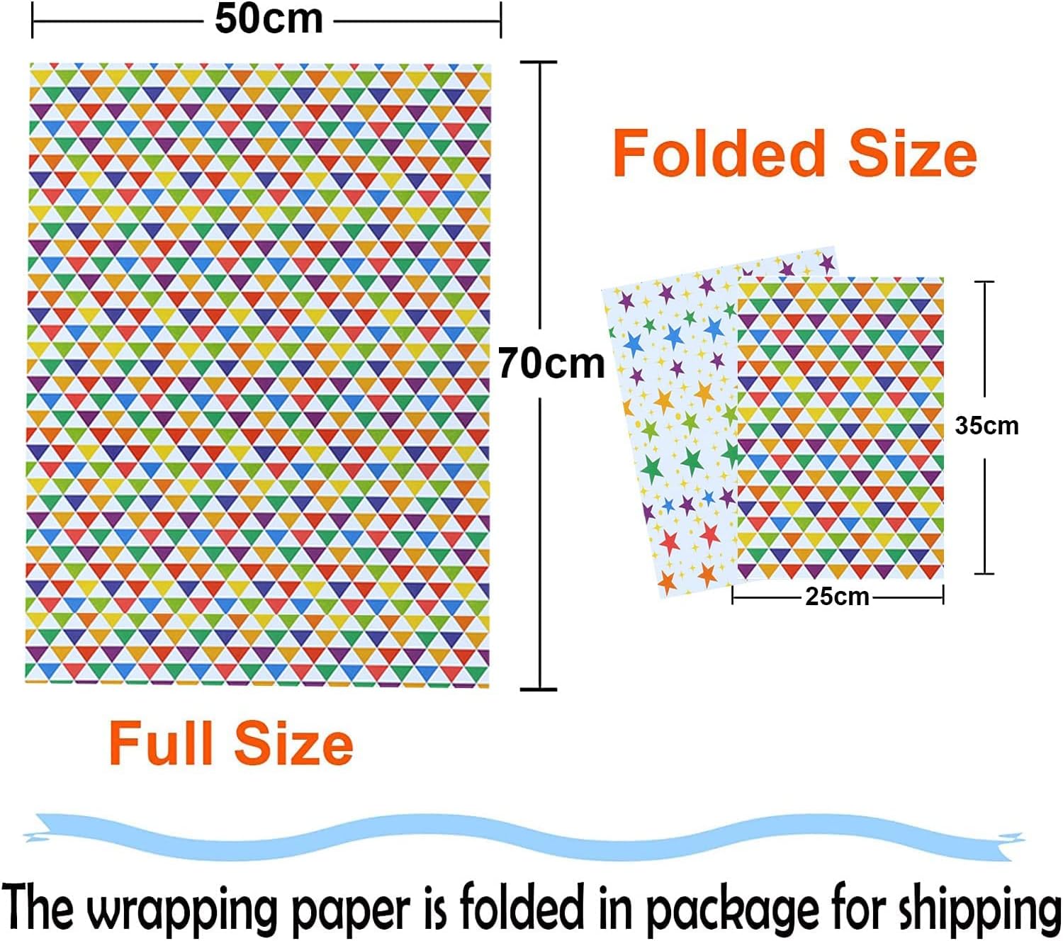 Gift Wrapping Paper, Happy Birthday Wrapping Paper Recycled Gift Wrapping Paper, Birthday Wrap Paper with Tags Ribbons Sticker Double for Birthday, Bridal Baby Shower, Graduations, Boy, Girl