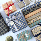 Gift Wrapping Paper sheets Set Included 6 Pack Gift Kraft Wrap Paper with hemp string Sticker and Tape for Birthday Party Graduation Eid Boys Girls kids baby Men Women 50 cm X 70 cm Per Sheet