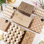 Gift Wrapping Paper sheets Set Included 7 Pack Gift Kraft Wrap Paper with Hemp String Sticker and Tape for Birthday Party Graduation Eid Boys Girls kids baby Men Women 50 cm X 70 cm Per Sheet