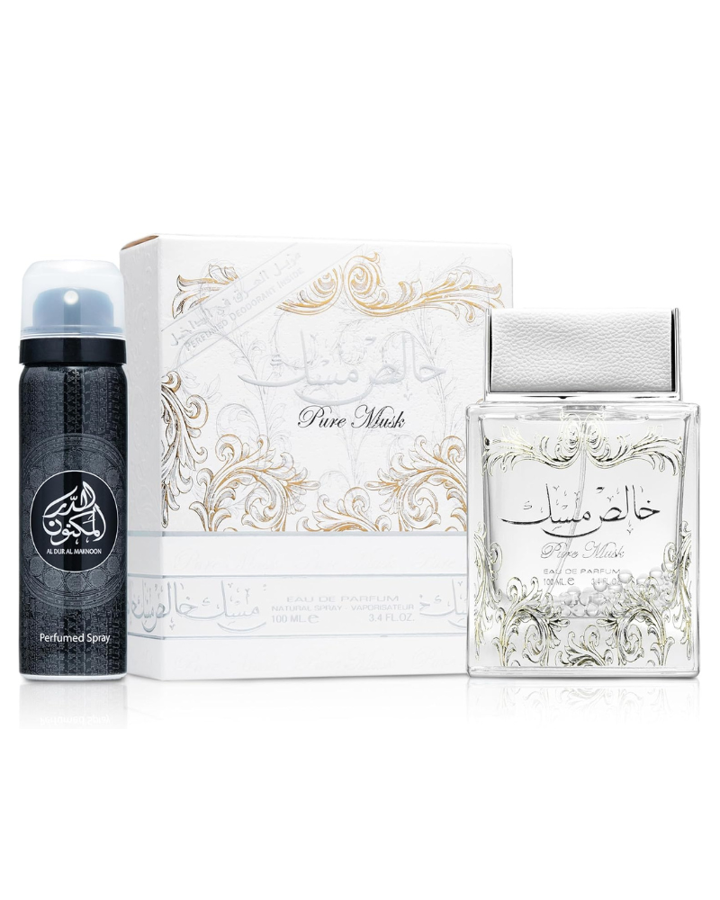 Lattafa Pure Musk Eau de Parfum for Unisex,100 ml with Deodorant 50 ml