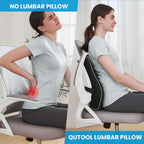 Lumbar Support Pillow for Office Chair – Memory Foam Back Cushion for Back Pain Relief & Posture Correction | Ergonomic Car Seat Pillow with Breathable Mesh Cover & Dual Adjustable Straps