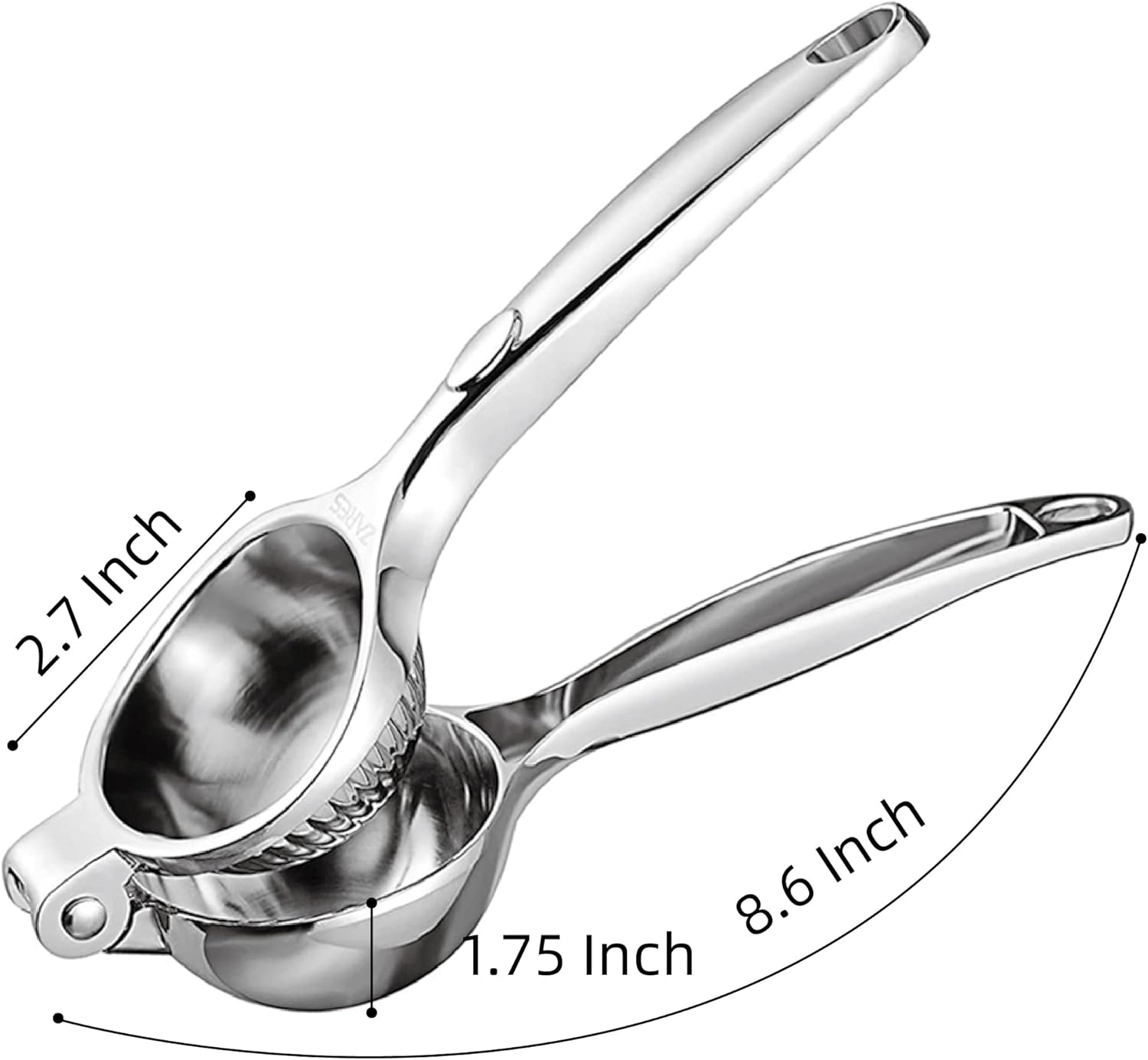 Manual Lemon Squeezer – Heavy Duty Lemon & Lime Hand Press Juicer, Large Capacity Citrus Extractor, Zinc Alloy Construction, Rust Resistant, Dishwasher Safe, Easy to Clean (Silver)