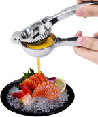 Manual Lemon Squeezer – Heavy Duty Lemon & Lime Hand Press Juicer, Large Capacity Citrus Extractor, Zinc Alloy Construction, Rust Resistant, Dishwasher Safe, Easy to Clean (Silver)