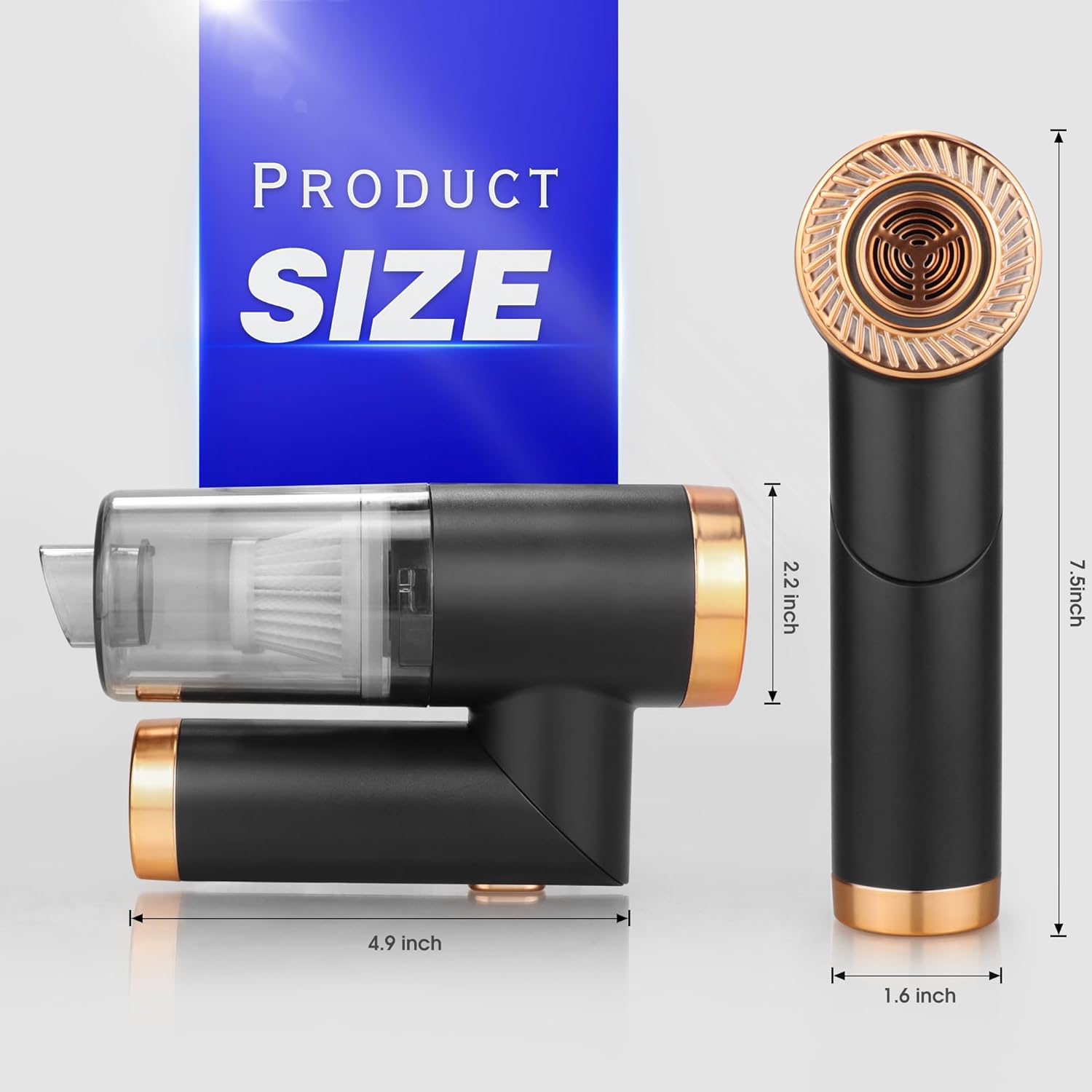 Mini Handheld Vacuum Cleaner – 150W 8kPa High Power, 4000mAh Rechargeable, Foldable & Cordless for Car/Home (Black)