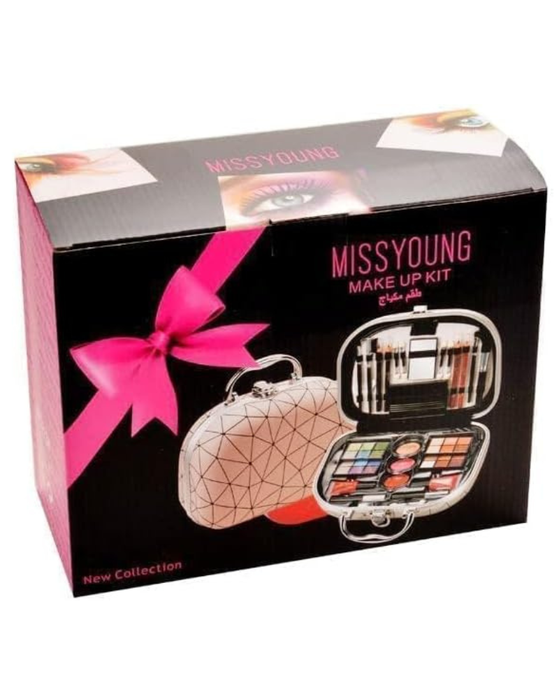 Miss Young Professional Makeup Kit Set (47 Pieces) | Complete Multicolor Cosmetic Set with Eyeshadows, Blushers, Lip Gloss & Brushes | All-in-One Beauty Kit for All Skin Tones