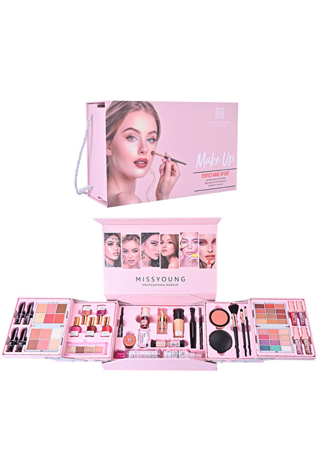 Missyoung Multifunctional Waterproof Women's Makeup Gift Set – All-in-One Professional Cosmetic Kit with Long-Lasting Eyeshadow, Lipstick & Brushes | Beauty Gift Box for Face, Eyes & Lips