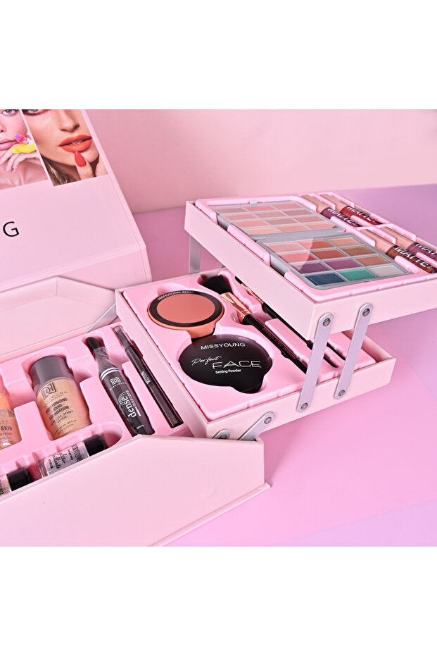 Missyoung Multifunctional Waterproof Women's Makeup Gift Set – All-in-One Professional Cosmetic Kit with Long-Lasting Eyeshadow, Lipstick & Brushes | Beauty Gift Box for Face, Eyes & Lips