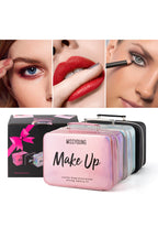 Missyoung Portable Multifunctional Cosmetic Bag – Long-Lasting Glitter Eyeshadow & Lipstick Makeup Set | All-in-One Travel Beauty Kit for Face, Eyes & Lips