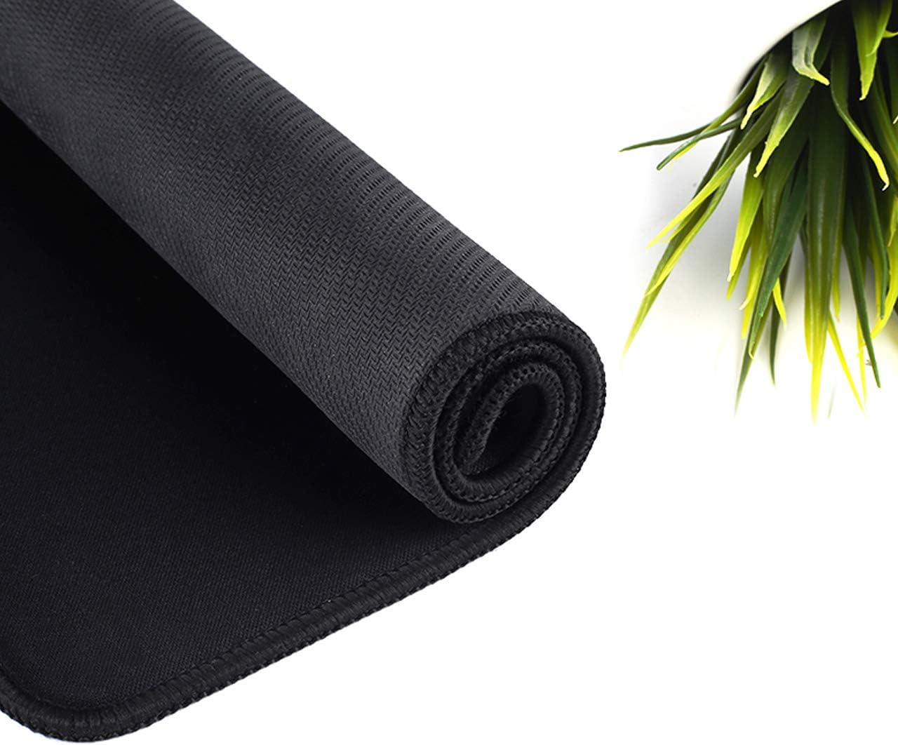 Mouse Pad with Stitched Edge, Non-Slip Rubber Base, Premium Waterproof Mouse Mat for Computer, Laptop, Office & Home – Smooth Surface, Durable & Washable (260x210x3mm, Black)