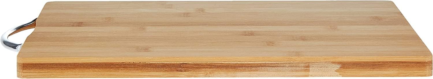 Natural Bamboo Cutting Board – Durable Chopping Board for Kitchen, Home, and Everyday Use, with Handle for Easy Storage and Movement, Eco-Friendly Wooden Board for Vegetables, Fruits & Meats (36x26 cm, Brown)