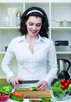 Natural Bamboo Cutting Board – Durable Chopping Board for Kitchen, Home, and Everyday Use, with Handle for Easy Storage and Movement, Eco-Friendly Wooden Board for Vegetables, Fruits & Meats (36x26 cm, Brown)