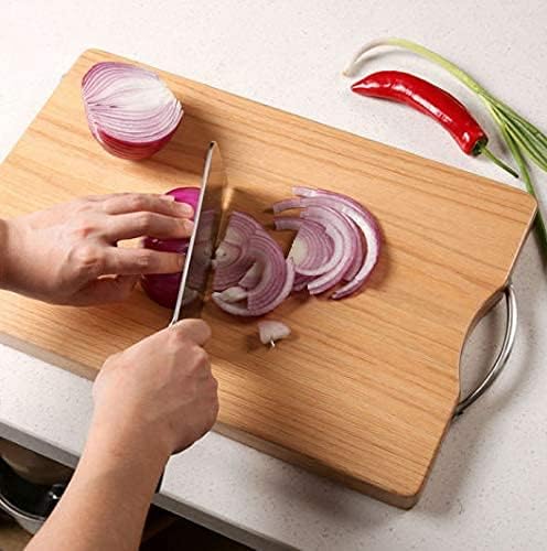 Natural Bamboo Cutting Board – Durable Chopping Board for Kitchen, Home, and Everyday Use, with Handle for Easy Storage and Movement, Eco-Friendly Wooden Board for Vegetables, Fruits & Meats (36x26 cm, Brown)