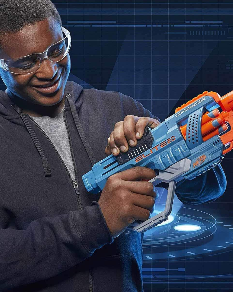 Nerf Elite 2.0 Commander RD-6 Blaster – 12 Nerf Elite Darts with 6-Dart Rotating Drum for Kids 8+