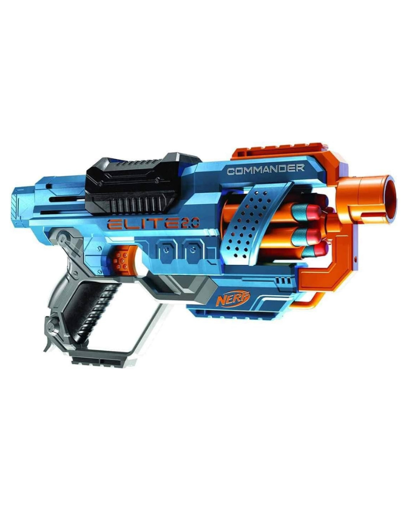 Nerf Elite 2.0 Commander RD-6 Blaster – 12 Nerf Elite Darts with 6-Dart Rotating Drum for Kids 8+
