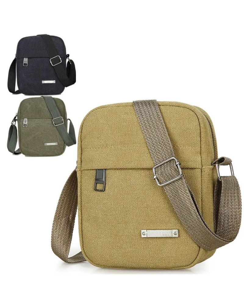 New Style Men’s Casual Canvas Shoulder Messenger Bag – Small Travel Backpack & Mobile Phone Handbag for Outdoor Use