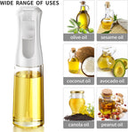 Oil Sprayer for Cooking – 200ml Olive Oil Sprayer Mister Bottle, PET Food-Grade Oil Dispenser for Air Fryer, Salad, Baking, BBQ & Frying, Eco-Friendly Kitchen Gadget with Precise Oil Control (White/Clear)