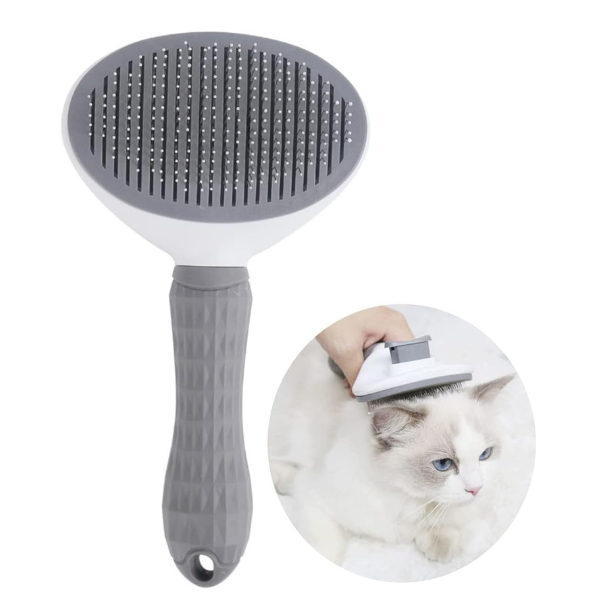 Pet Cat Brush for Shedding and Grooming, Dog Hair Removal Brush, Pet Groomer Shedding Grooming Tools Combs Rakes, Cats Brush for Short or Long Haired Removes Loose Hair & Tangles, grey