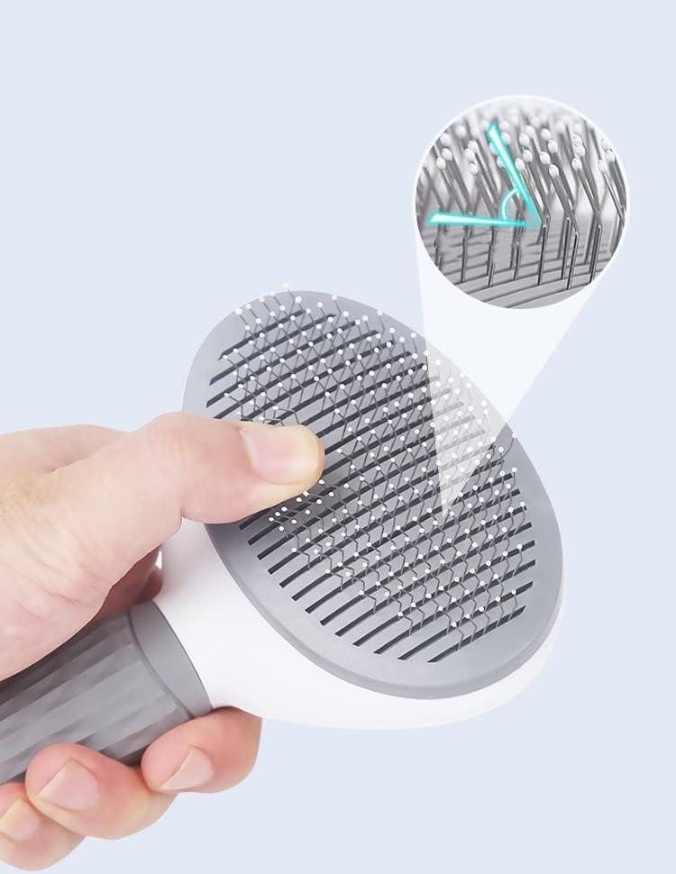 Pet Cat Brush for Shedding and Grooming, Dog Hair Removal Brush, Pet Groomer Shedding Grooming Tools Combs Rakes, Cats Brush for Short or Long Haired Removes Loose Hair & Tangles, grey